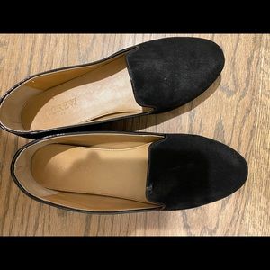 Jcrew black suede flats